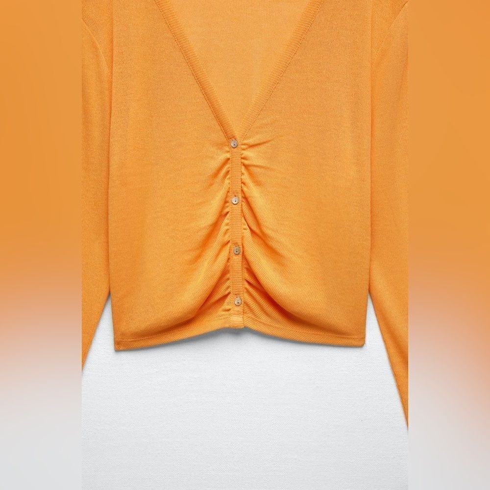 ZARA BUTTONED RUCHED JACKET - Picture 8 of 8